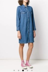 Levi's Casual Denim Mini Shirt Dress